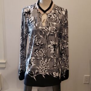 3/$30 FAITH&JOY long sleeve floral printed collar blouse